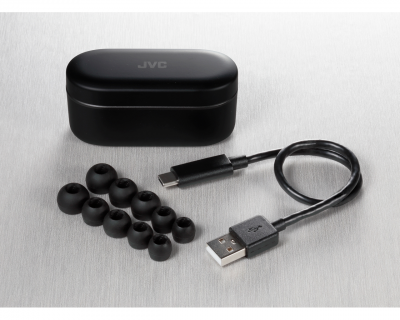 JVC Wood True Wireless Headphones in Black - HA-FW1000T