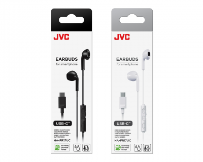 JVC USB-C Bud Type Inner Ear Headphones in White - HA-FR17UC-W