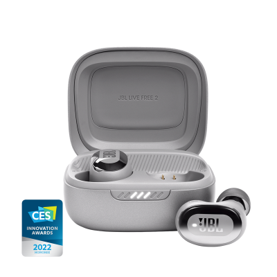 JBL True Wireless Noise Cancelling Earbuds in Silver - JBLLIVEFREE2TWSSAM