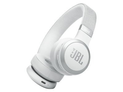 JBL Live 670NC Wireless True Adaptive Noise Cancelling On-Ear Headphones in White - JBLLIVE670NCWHTAM