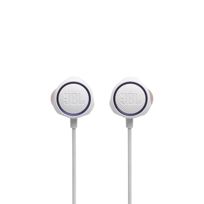 JBL Quantum 50 Wired In-Ear Gaming Headset With Volume Slider And Mic Mute In White - JBLQUANTUM50WHTAM