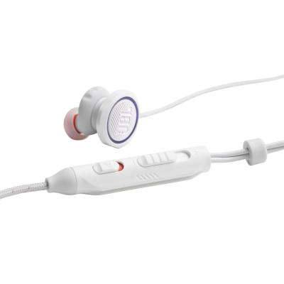 JBL Quantum 50 Wired In-Ear Gaming Headset With Volume Slider And Mic Mute In White - JBLQUANTUM50WHTAM