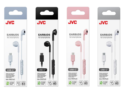 JVC USB-C Bud Type Inner Ear Headphones in Pink - HA-FR17UC-P